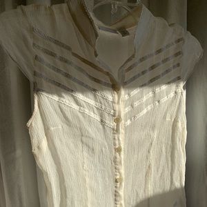 apt 9 petite m sheer collared top